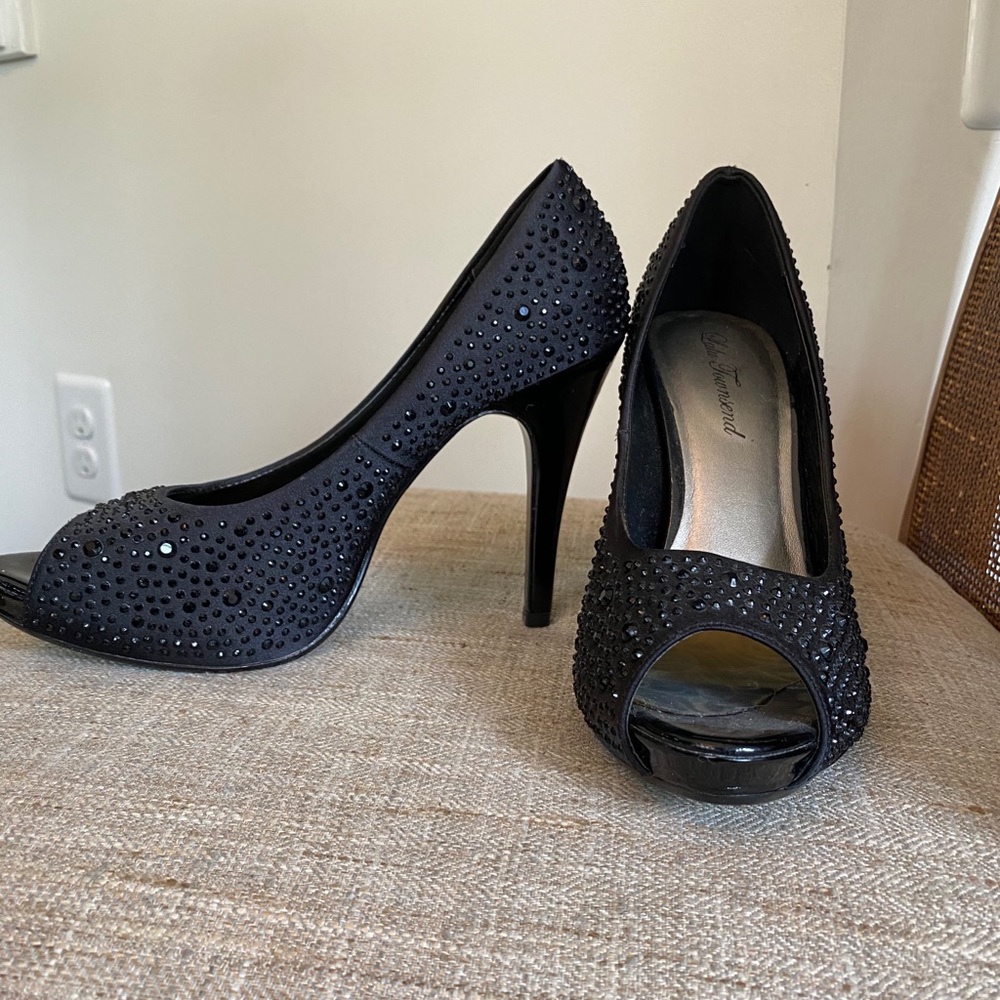 Black Peep Toe Heels